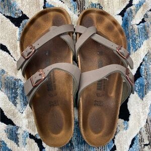 Birkenstock Taupe Double-Strap Sandals